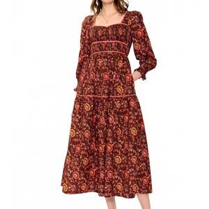 NEW PINK CITY PRINTS rachel midi dress in multicolor